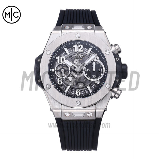 Big Bang Unico 42mm 不鏽鋼鏤空錶盤搭配黑色橡膠錶帶 - 尊貴版