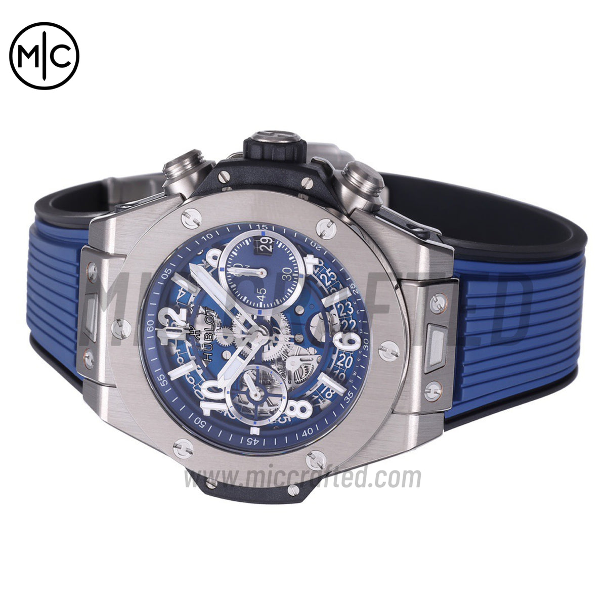 Big Bang Unico 42mm SS Skeleton Dial on Blue Rubber Strap – Premium Edition
