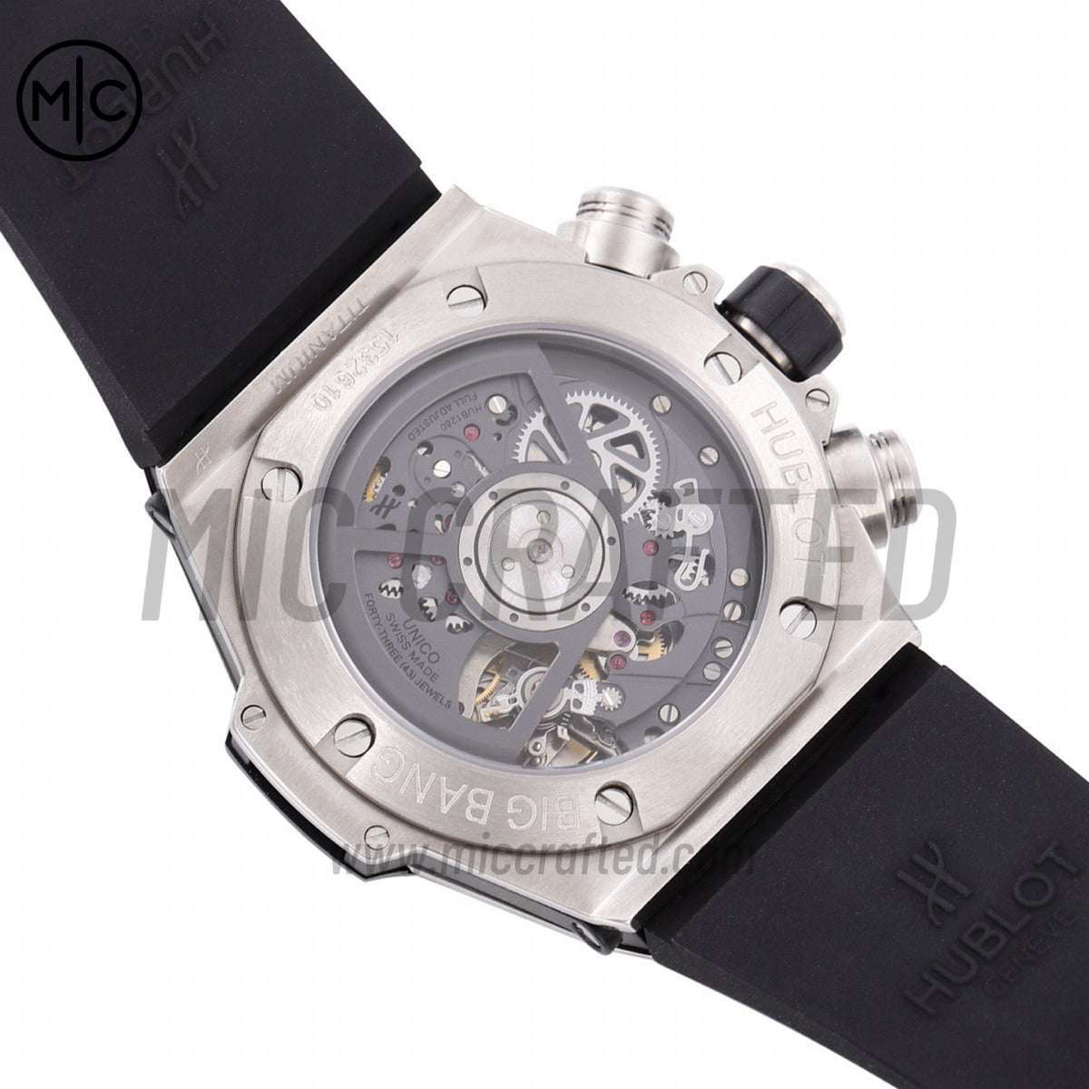 Big Bang Unico 42mm SS Skeleton Dial Black Ceramic Bezel on Black Rubber Strap – Premium Edition