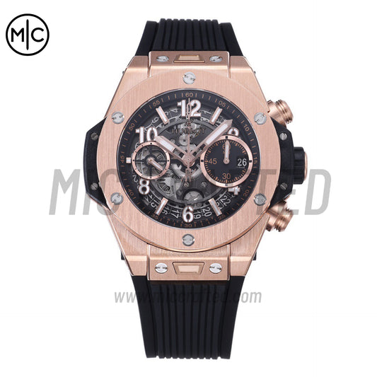Big Bang Unico 42mm RG Skeleton Dial on Black Rubber Strap – Premium Edition