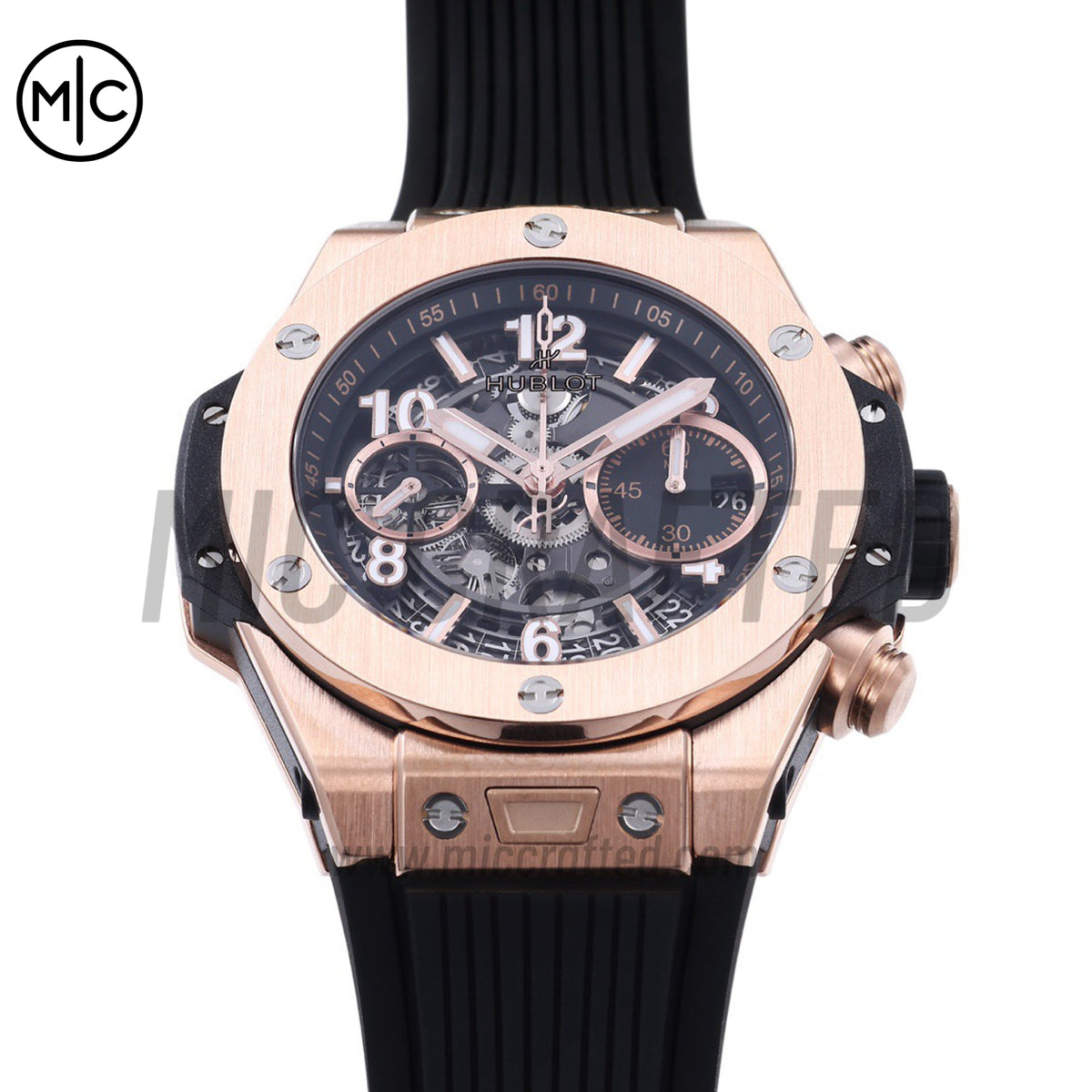 Big Bang Unico 42mm RG Skeleton Dial on Black Rubber Strap – Premium Edition