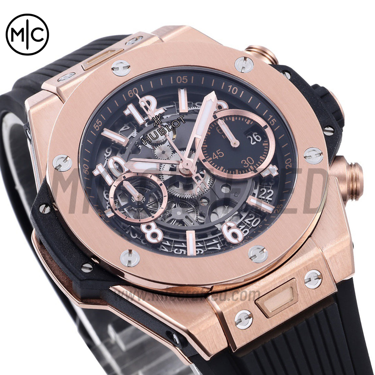 Big Bang Unico 42mm RG Skeleton Dial on Black Rubber Strap – Premium Edition