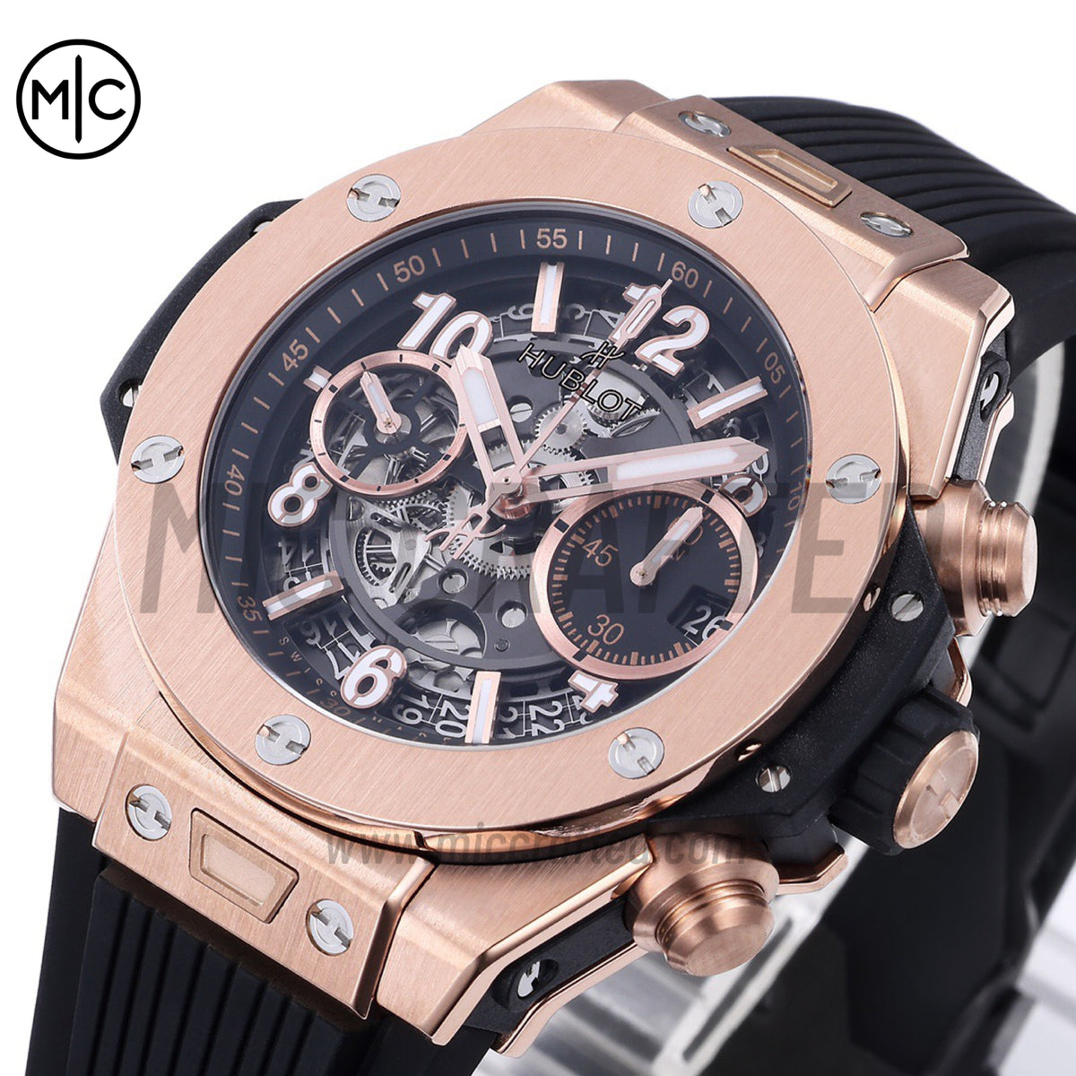 Big Bang Unico 42mm RG Skeleton Dial on Black Rubber Strap – Premium Edition