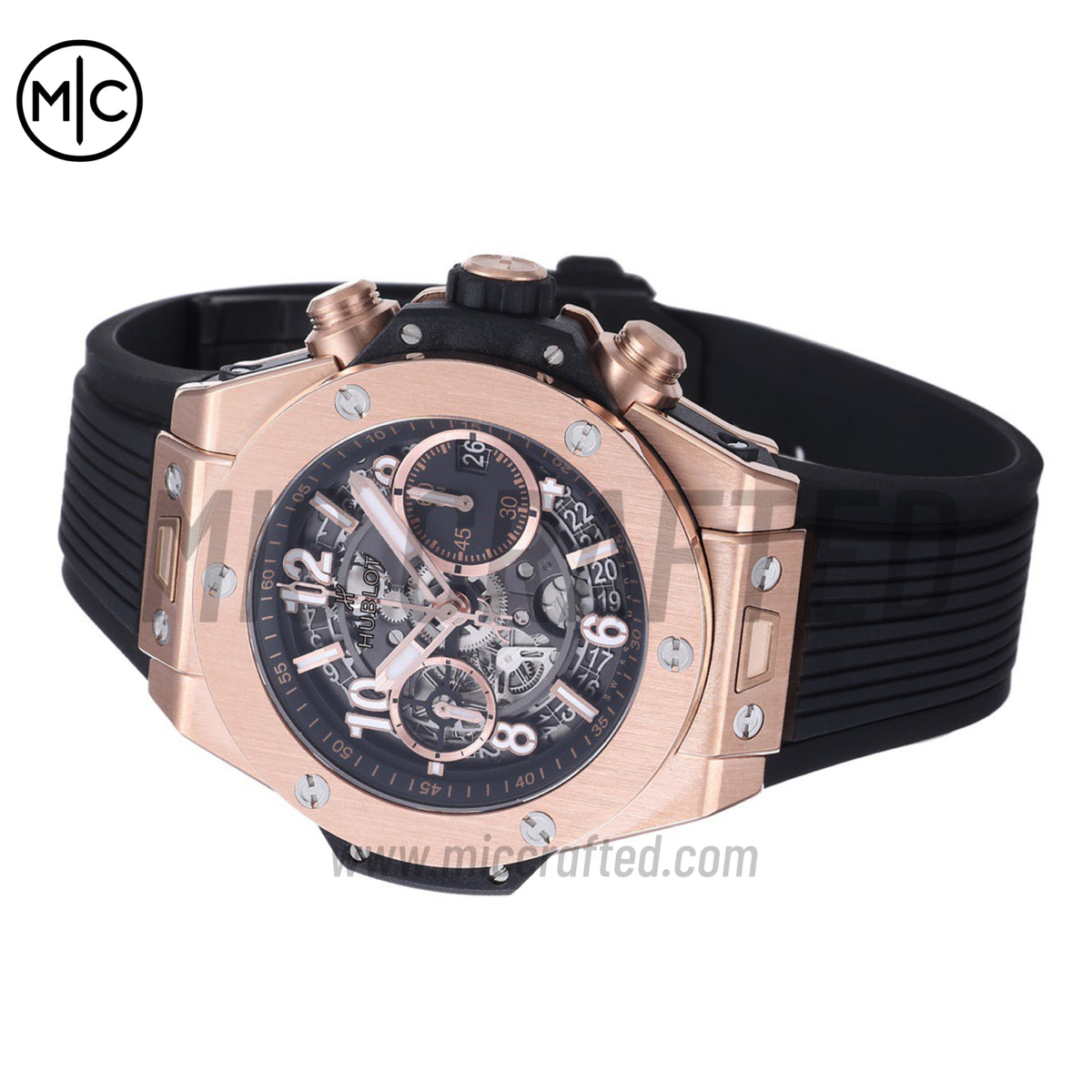Big Bang Unico 42mm RG Skeleton Dial on Black Rubber Strap – Premium Edition