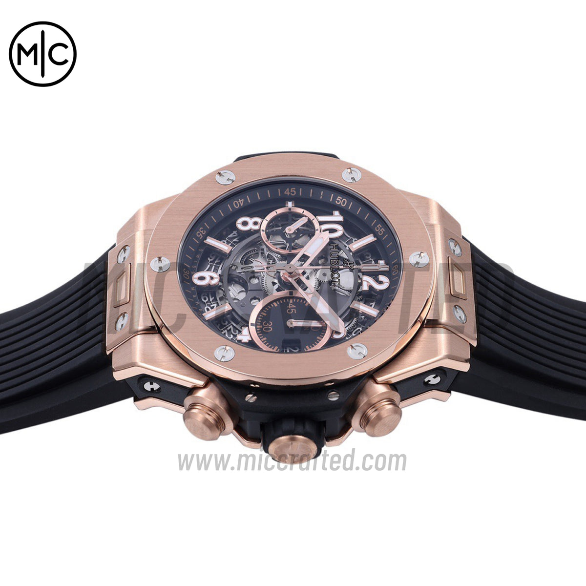 Big Bang Unico 42mm RG Skeleton Dial on Black Rubber Strap – Premium Edition