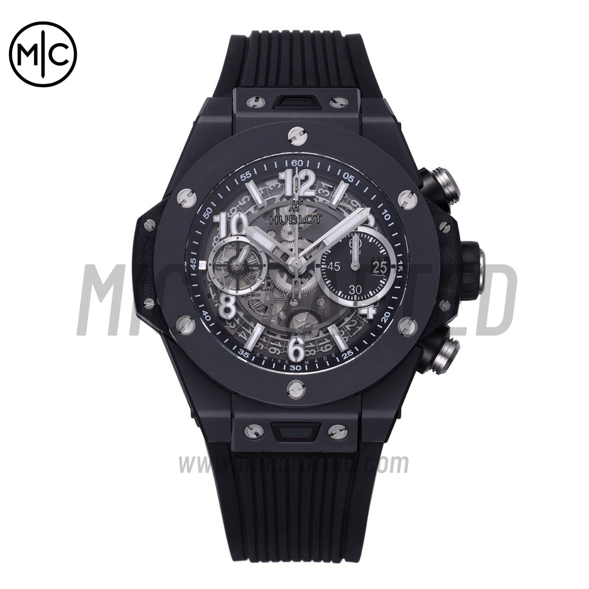 Big Bang Unico 42mm Black Ceramic Skeleton Dial on Black Rubber Strap – Premium Edition