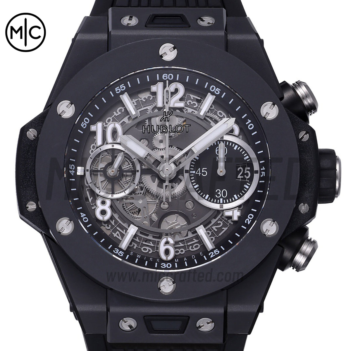 Big Bang Unico 42mm Black Ceramic Skeleton Dial on Black Rubber Strap – Premium Edition