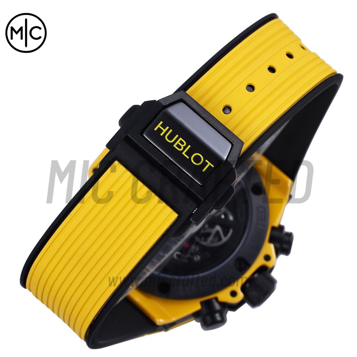 Big Bang Unico 42mm Yellow Ceramic Skeleton Dial on Yellow Rubber Strap – Premium Edition