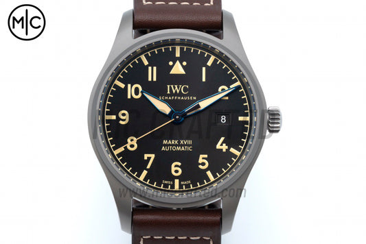 Mark XVIII Titanium Black Dial on Brown Leather Strap – Premium Edition