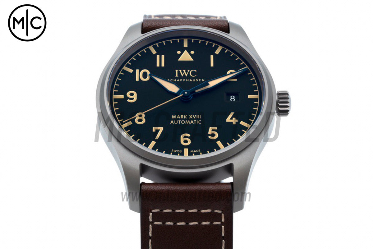Mark XVIII Titanium Black Dial on Brown Leather Strap – Premium Edition