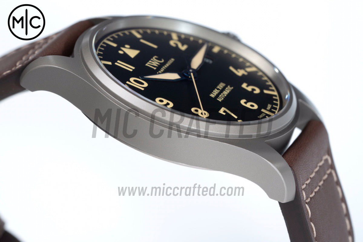 Mark XVIII Titanium Black Dial on Brown Leather Strap – Premium Edition