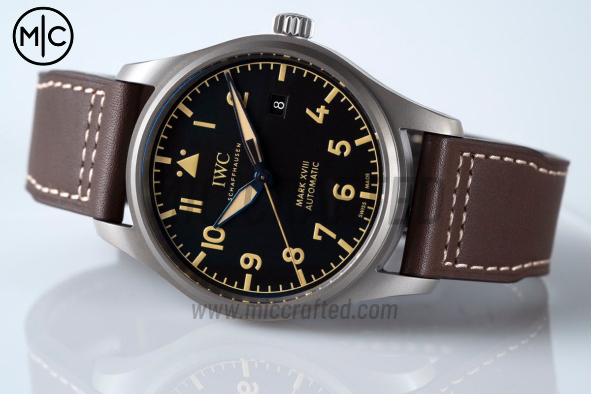 Mark XVIII Titanium Black Dial on Brown Leather Strap – Premium Edition