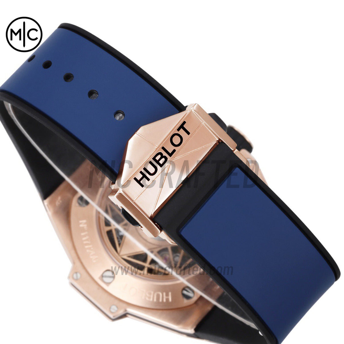 Big Bang Sang Bleu II Chrono RG Blue Dial on Blue Gummy Strap – Premium Edition