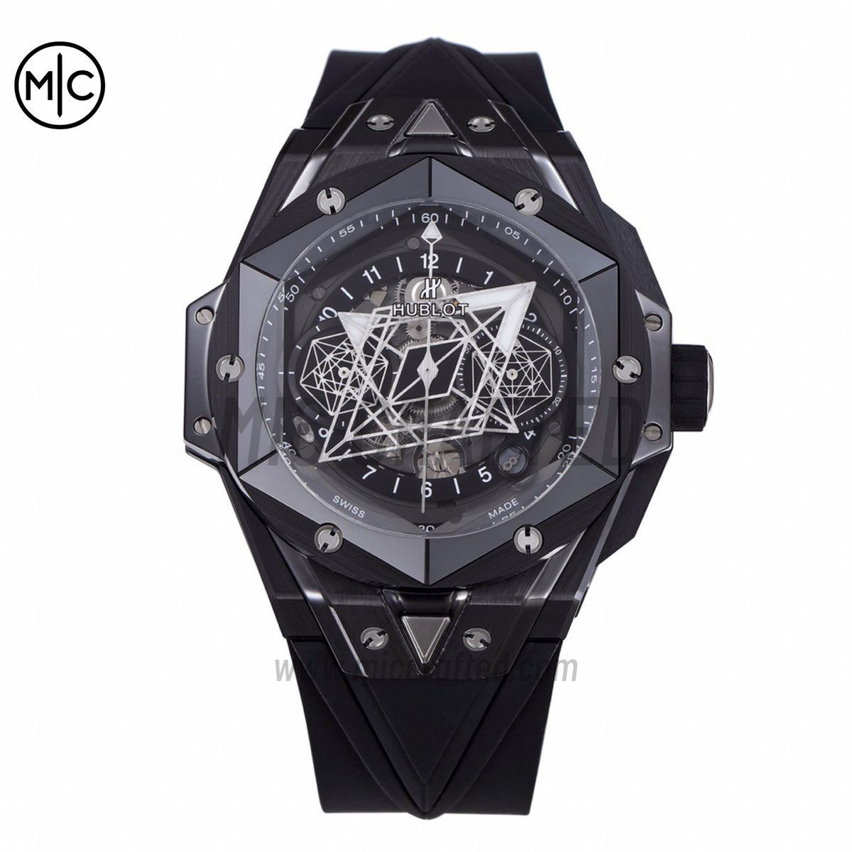 Big Bang Sang Bleu II Black Ceramic on Black Rubber Strap – Premium Edition