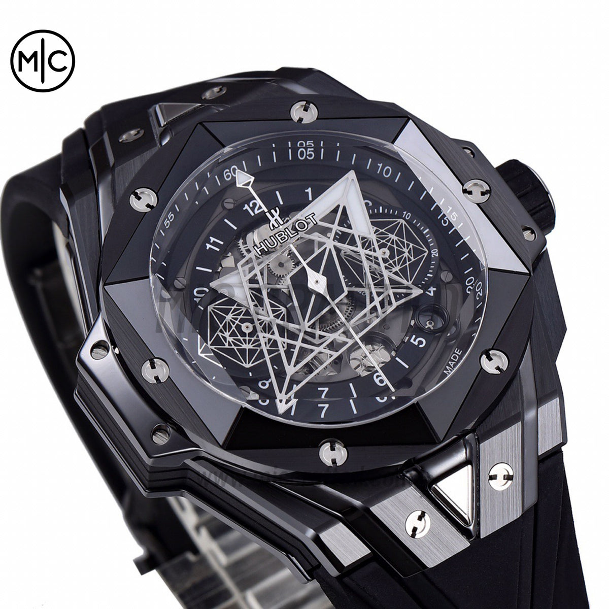 Big Bang Sang Bleu II Black Ceramic on Black Rubber Strap – Premium Edition
