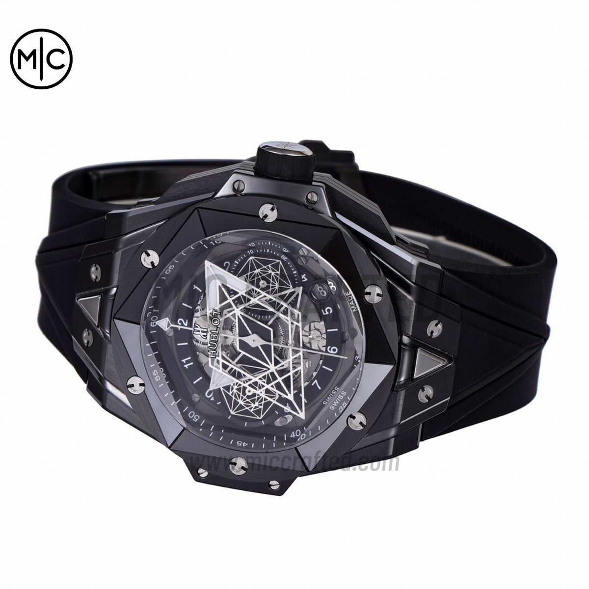 Big Bang Sang Bleu II Black Ceramic on Black Rubber Strap – Premium Edition