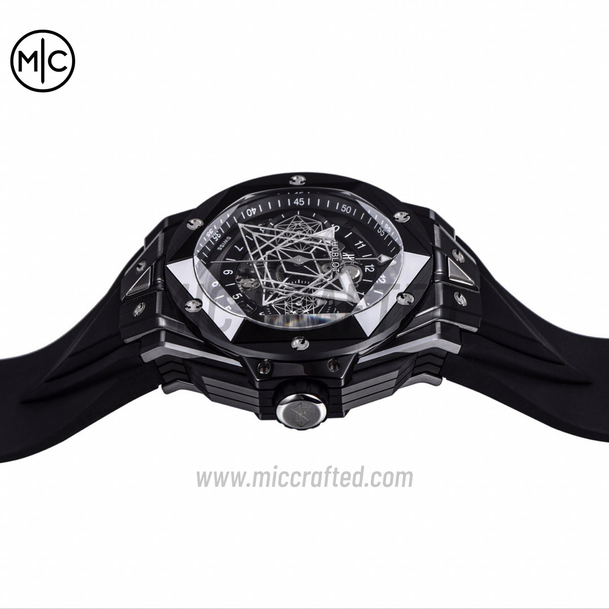 Big Bang Sang Bleu II Black Ceramic on Black Rubber Strap – Premium Edition