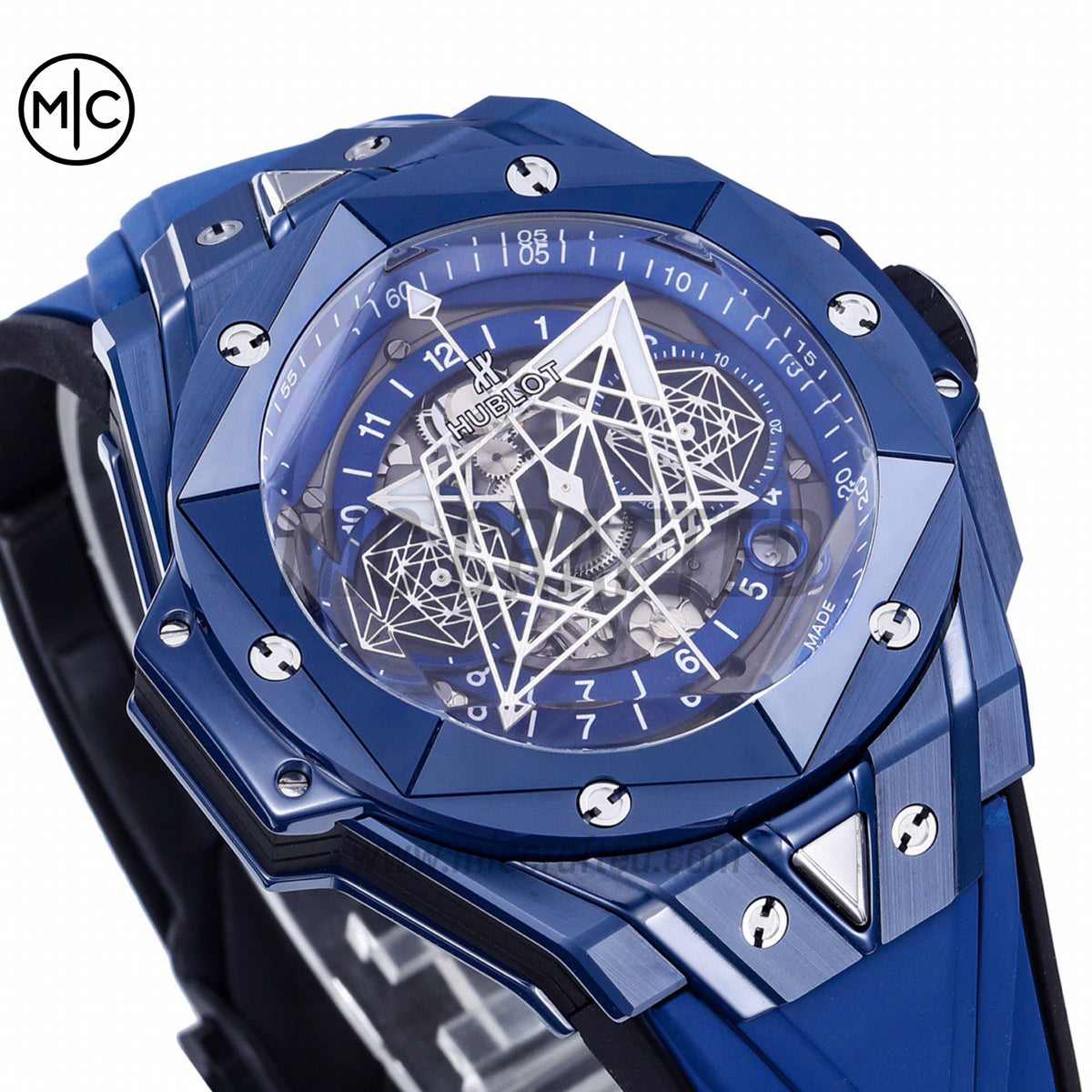 Big Bang Sang Bleu II Blue Ceramic on Blue Rubber Strap – Premium Edition