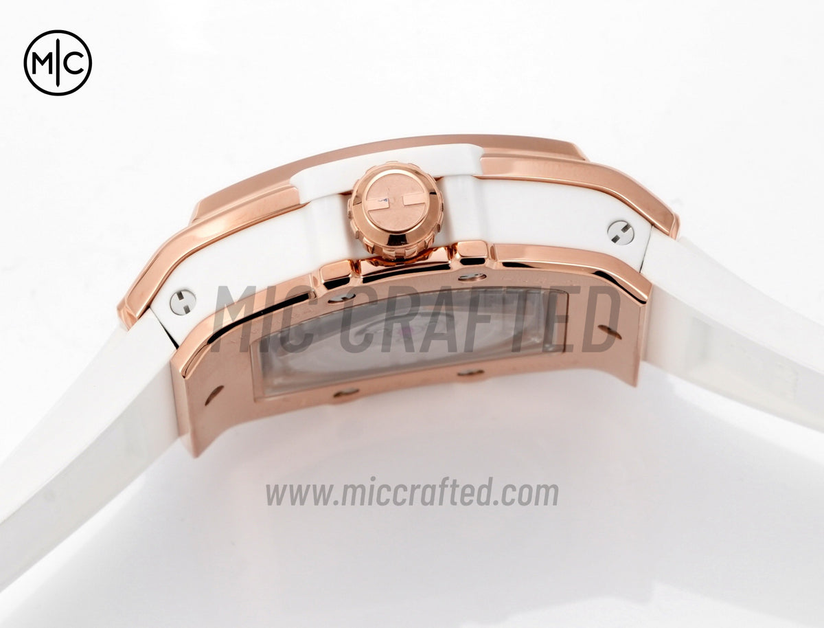 Spirit of Big Bang Ladies 39mm RG White Dial on White Rubber Strap – Premium Edition