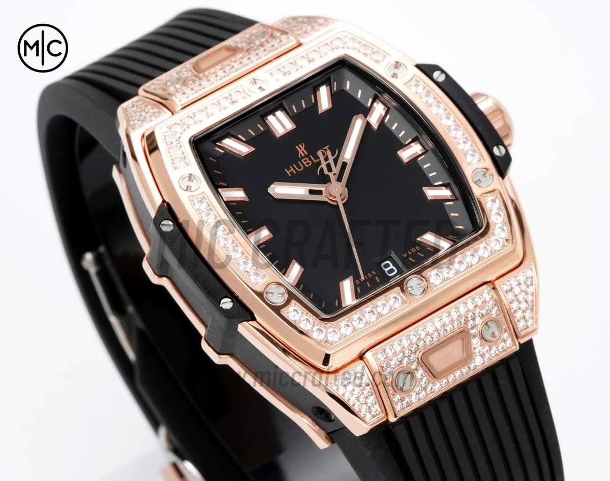Spirit of Big Bang 女士款 39mm RG 黑色錶盤搭配黑色橡膠錶帶 - 尊貴版