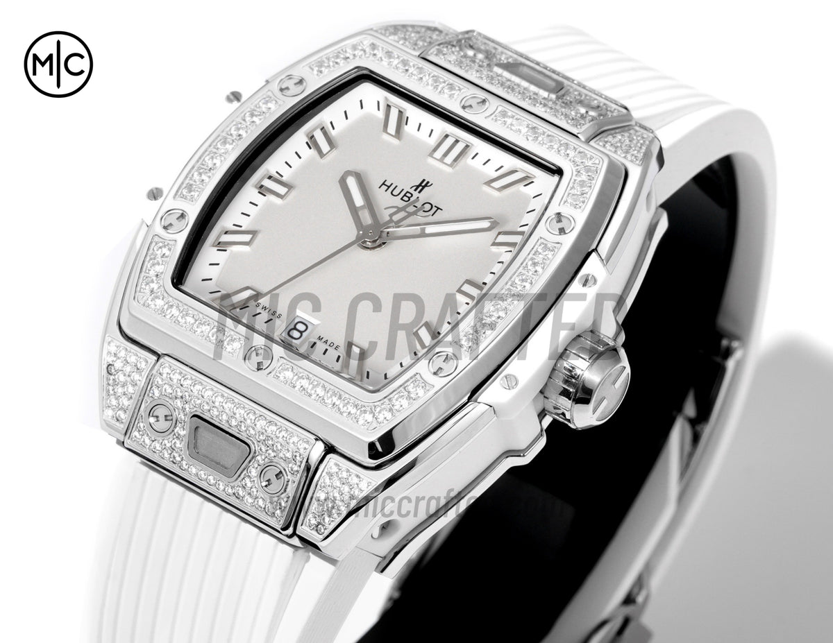 Spirit of Big Bang Ladies 39mm White Dial on White Rubber Strap – Premium Edition