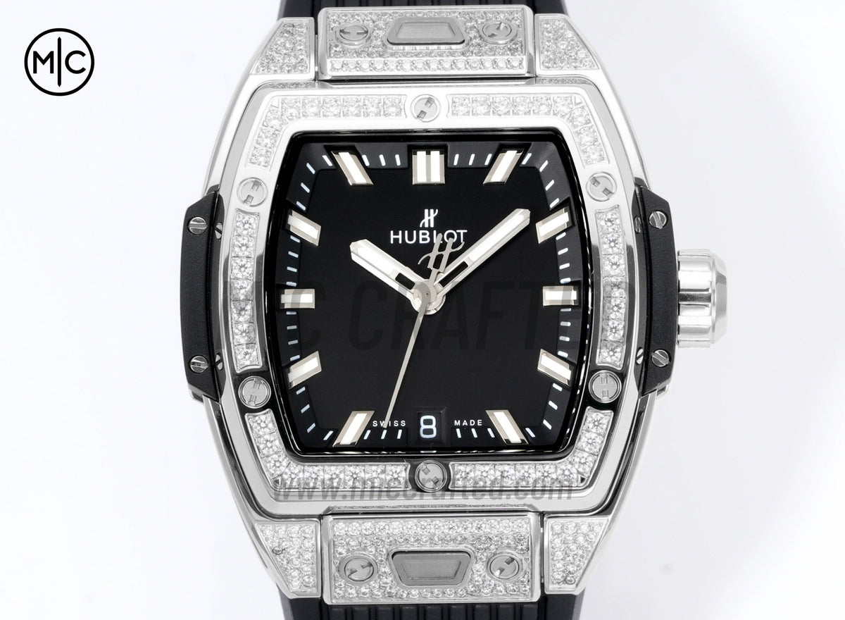 Spirit of Big Bang Ladies 39mm Black Dial on Black Rubber Strap – Premium Edition