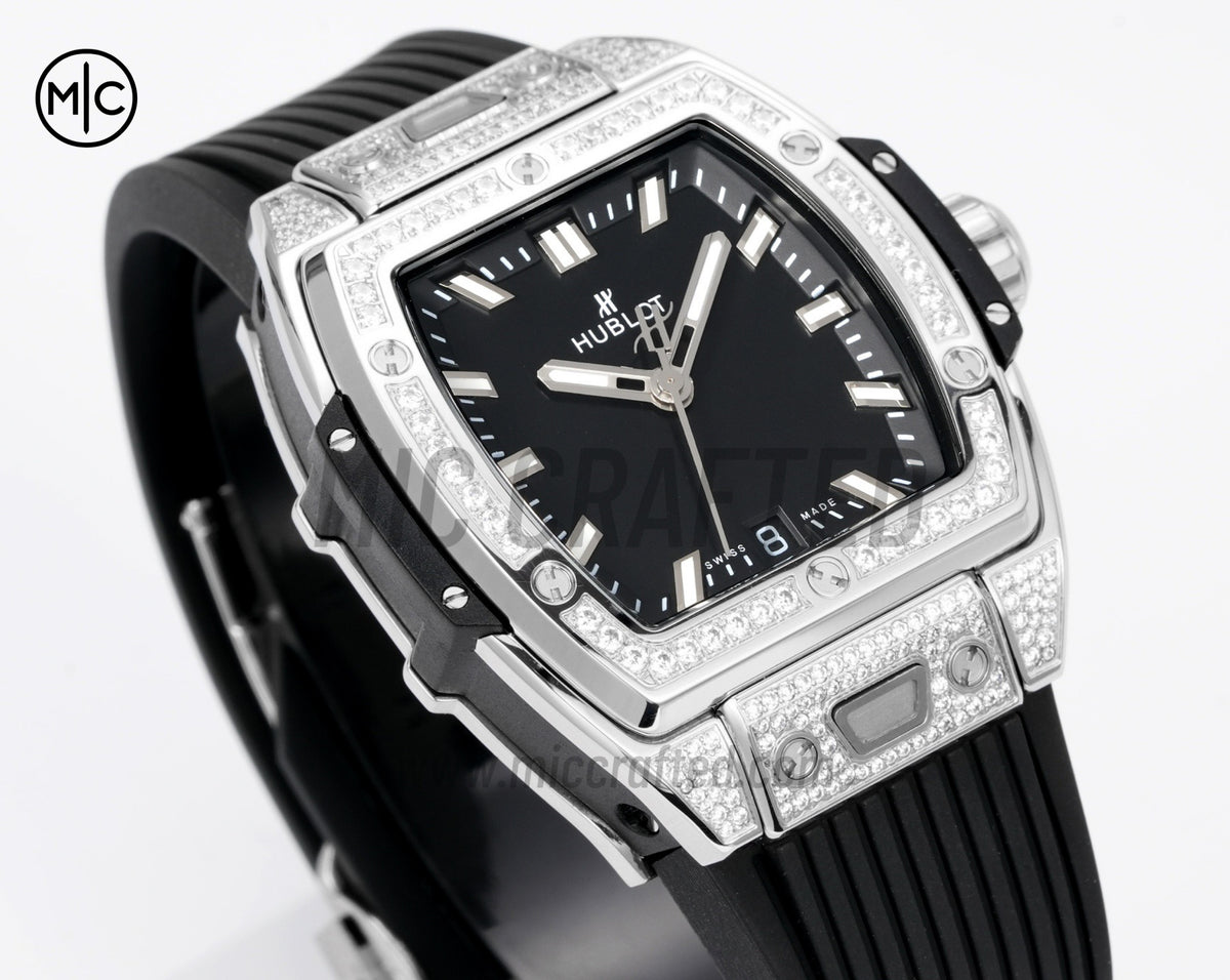 Spirit of Big Bang Ladies 39mm Black Dial on Black Rubber Strap – Premium Edition