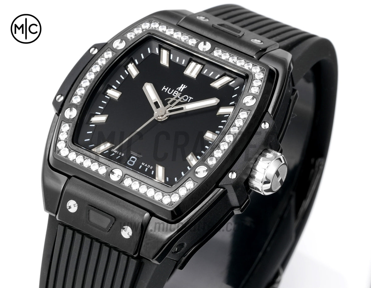 Spirit of Big Bang 女裝 39mm PVD 黑色錶盤配黑色橡膠錶帶 - 尊貴版