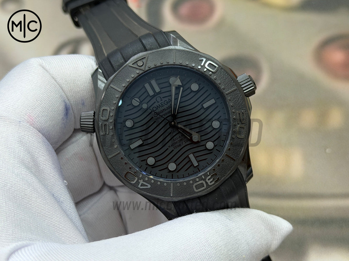Seamaster 300m 43.5mm Black Ceramic Ceramic Bezel on Black Rubber Strap – Premium Edition