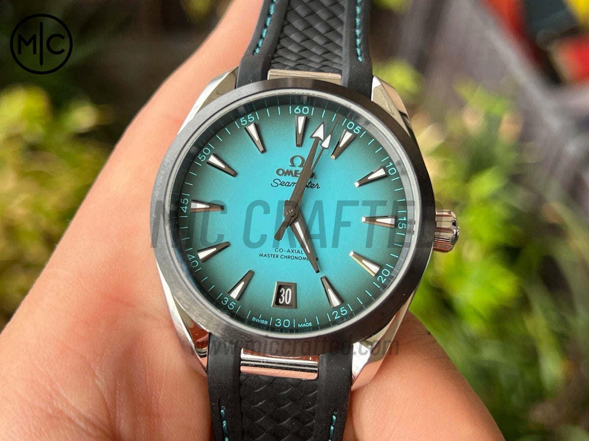 Aqua Terra 150M 41mm SS Turquoise Dial on Black rubber strap – Premium Edition