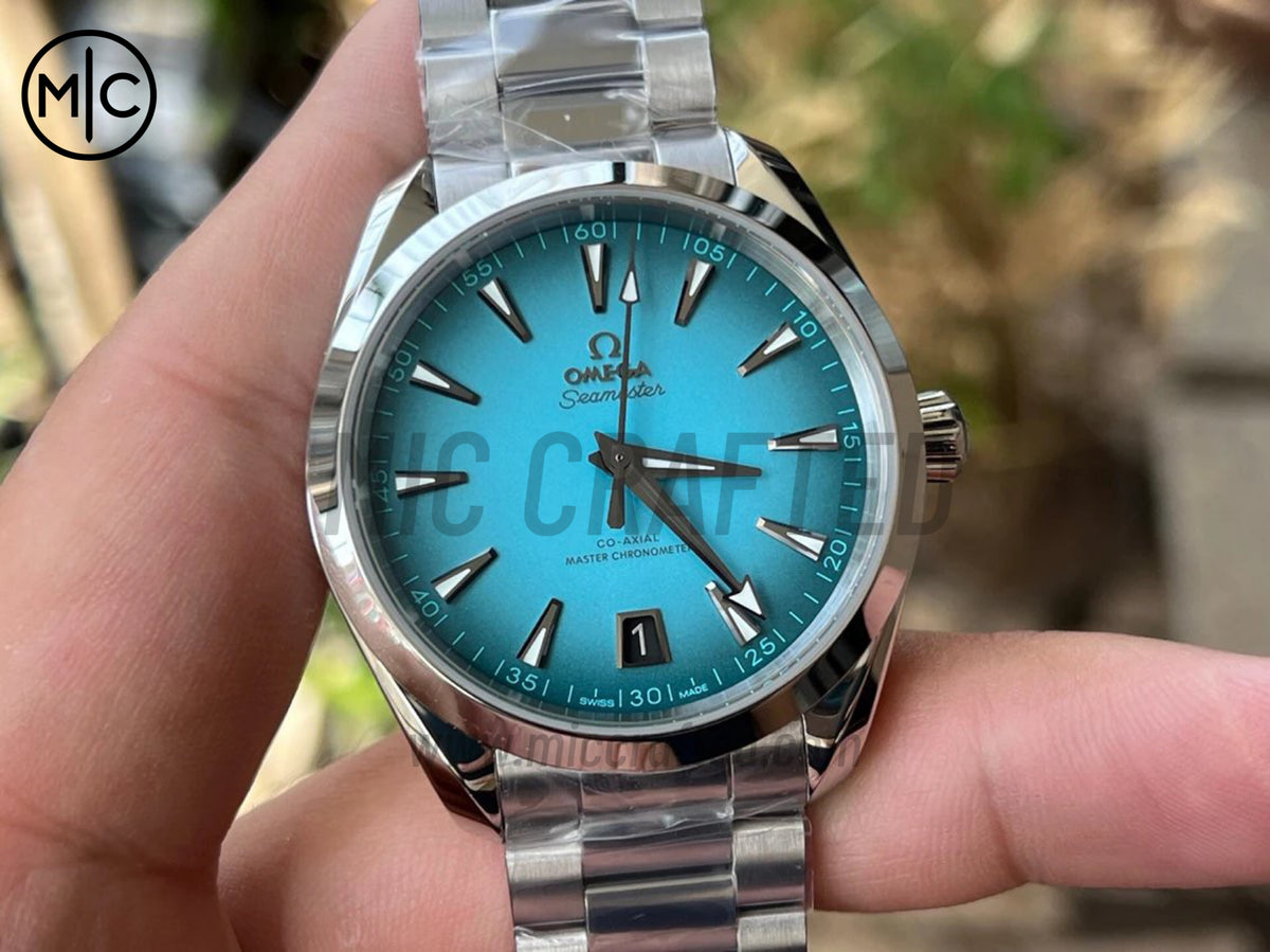 Aqua Terra 150M 41mm SS urquoise Dial on SS Braceletl – Premium Edition