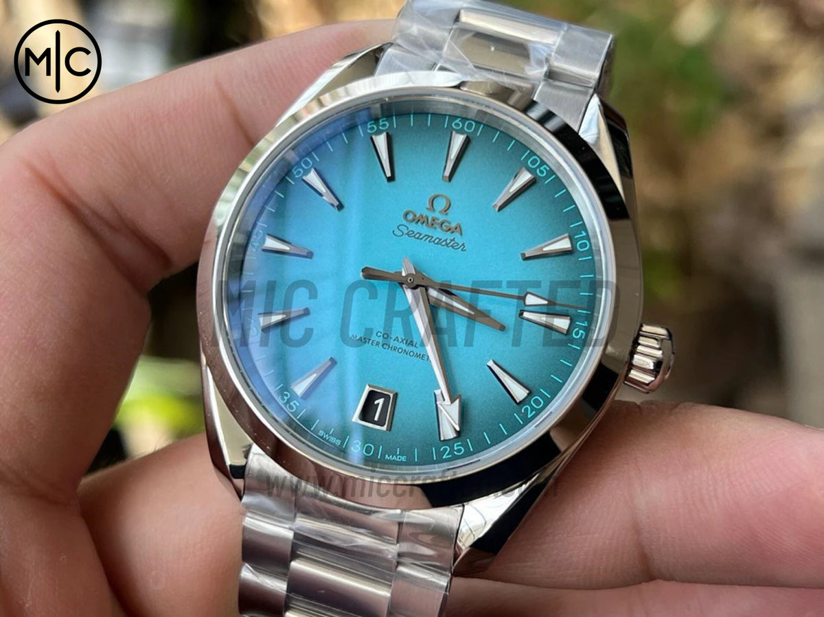 Aqua Terra 150M 41mm SS urquoise Dial on SS Braceletl – Premium Edition
