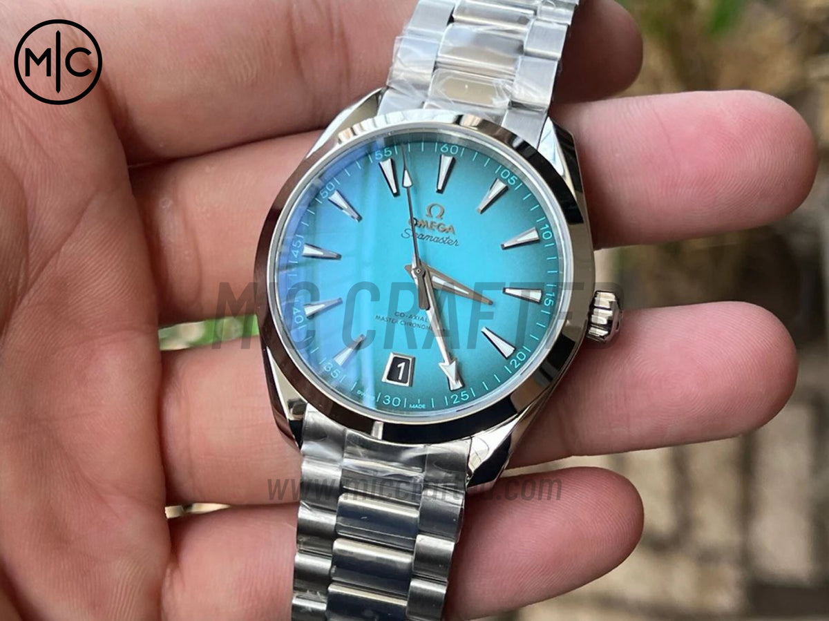 Aqua Terra 150M 41mm SS urquoise Dial on SS Braceletl – Premium Edition