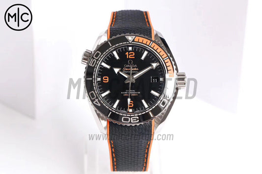 Planet Ocean 43.5mm Black/Orange Bezel Black Dial on Nylon Strap – Premium Edition
