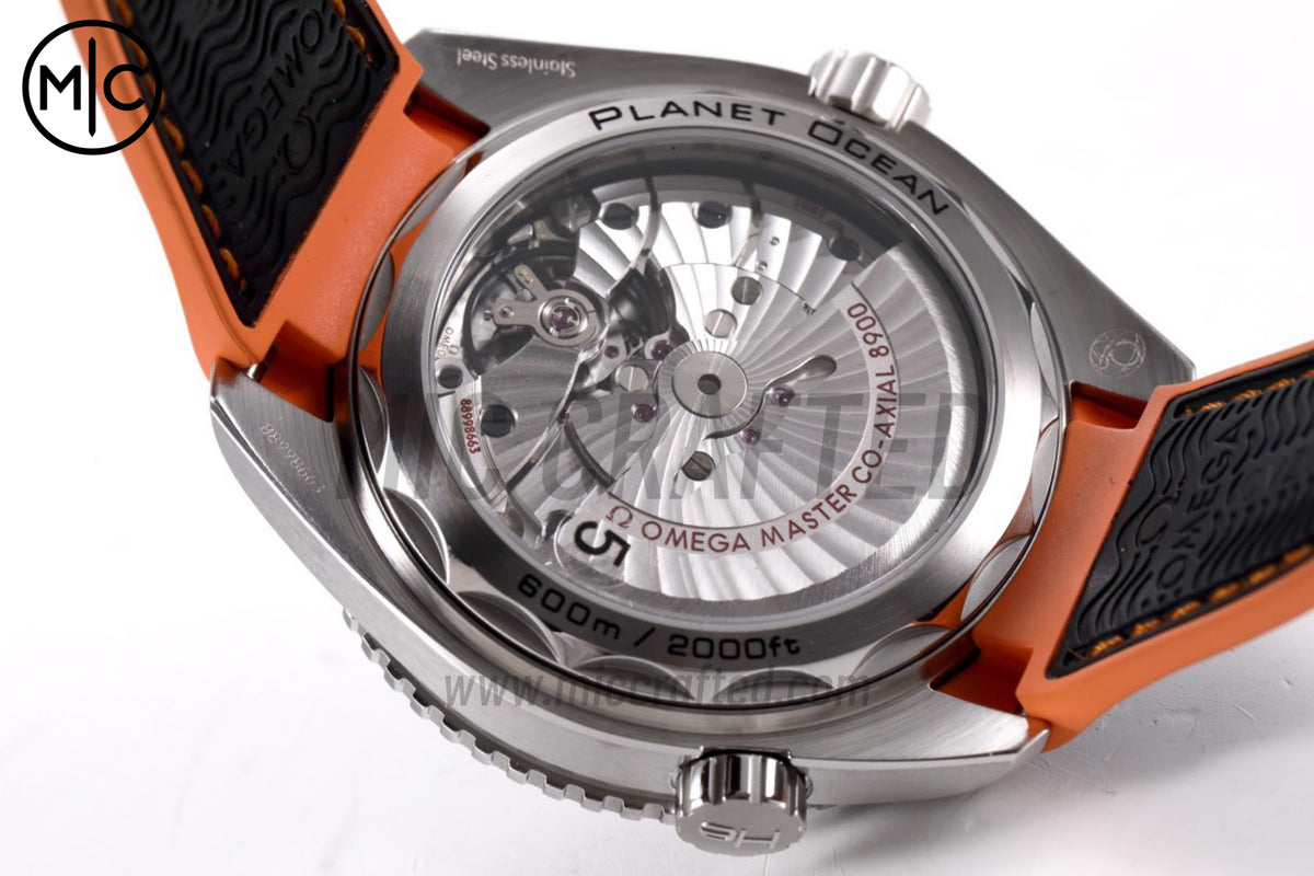海馬 Planet Ocean 43.5mm 黑色/橙色錶圈黑色錶盤配尼龍錶帶 - 尊貴版