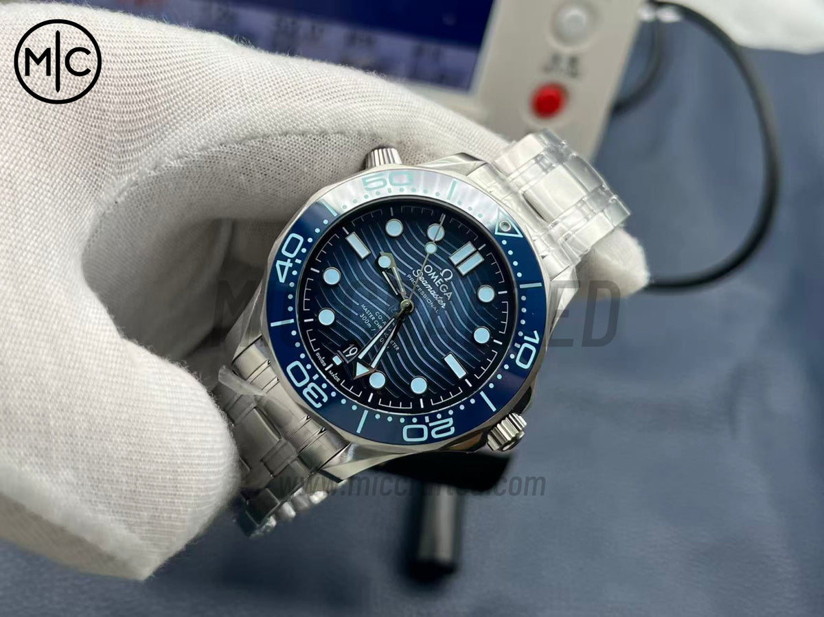 Seamaster Diver 300M Summer Blue Dial on SS Bracelet – Premium Edition
