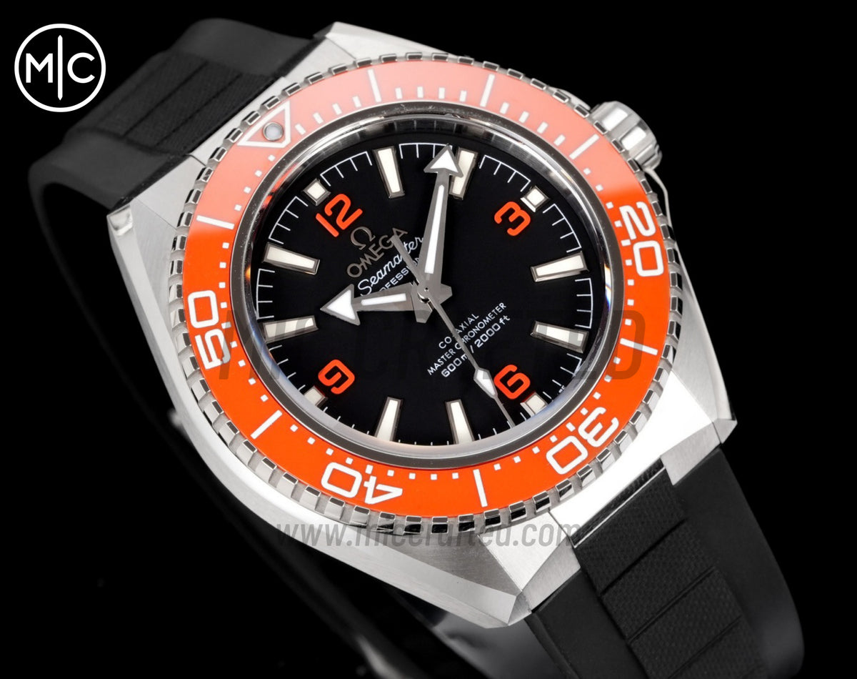 Planet Ocean 600M 42mm Orange Bezel on Black Rubber Strap – Premium Edition