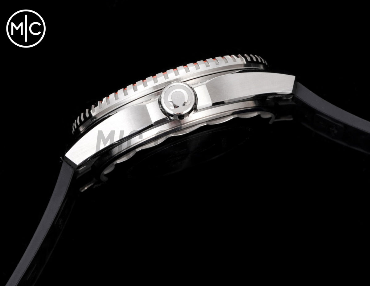 Planet Ocean 600M 42mm Orange Bezel on Black Rubber Strap – Premium Edition