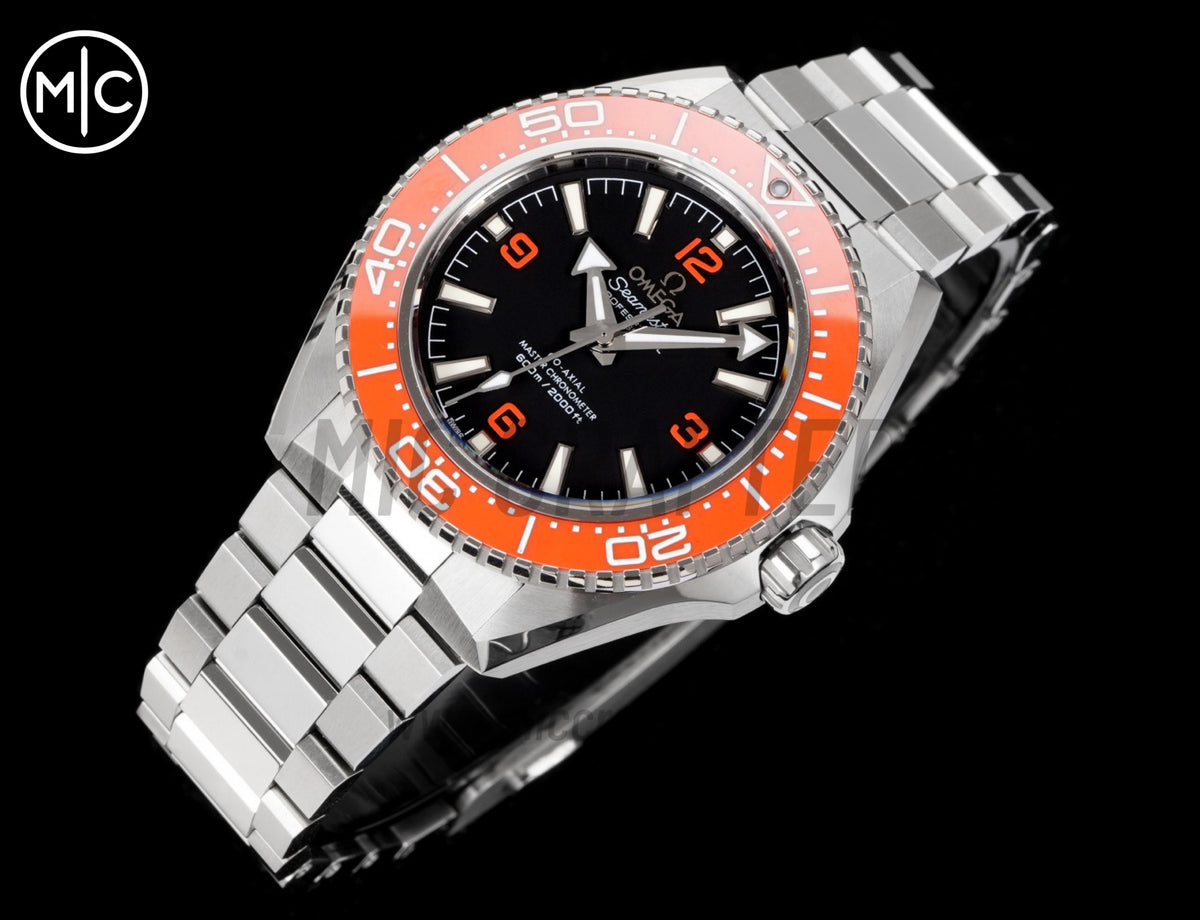Planet Ocean 600M 42mm Orange Bezel on SS Bracelet – Premium Edition