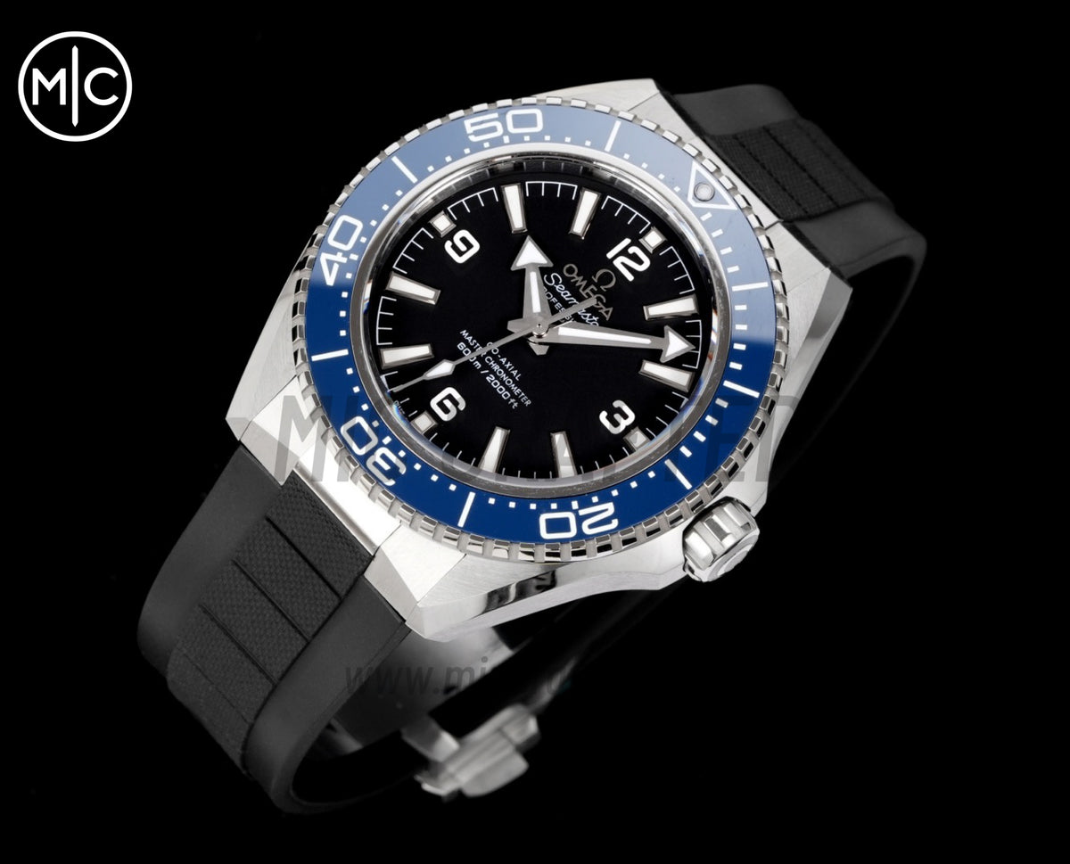 Planet Ocean 600M 42mm Blue Bezel on Black Rubber Strap – Premium Edition