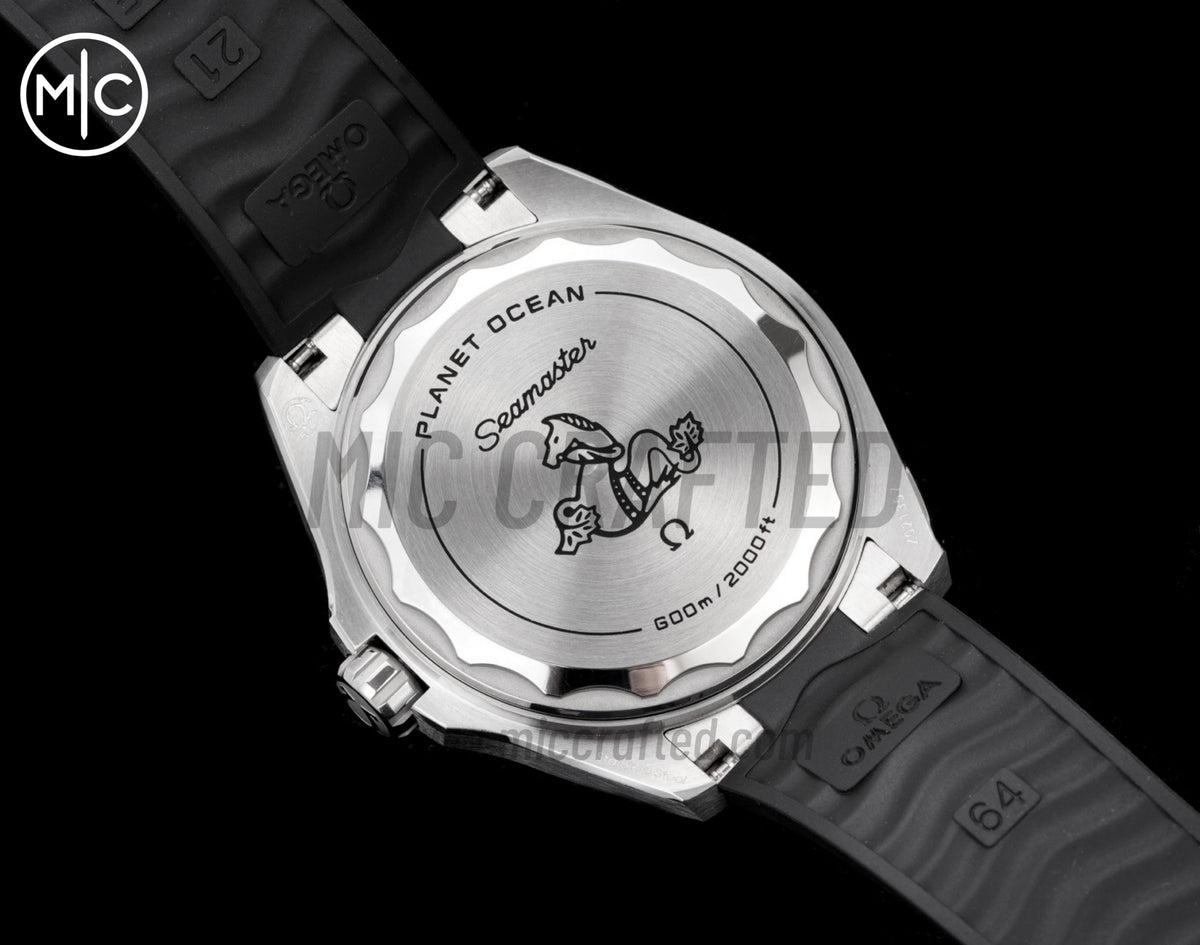 Planet Ocean 600M 42mm Blue Bezel on Black Rubber Strap – Premium Edition