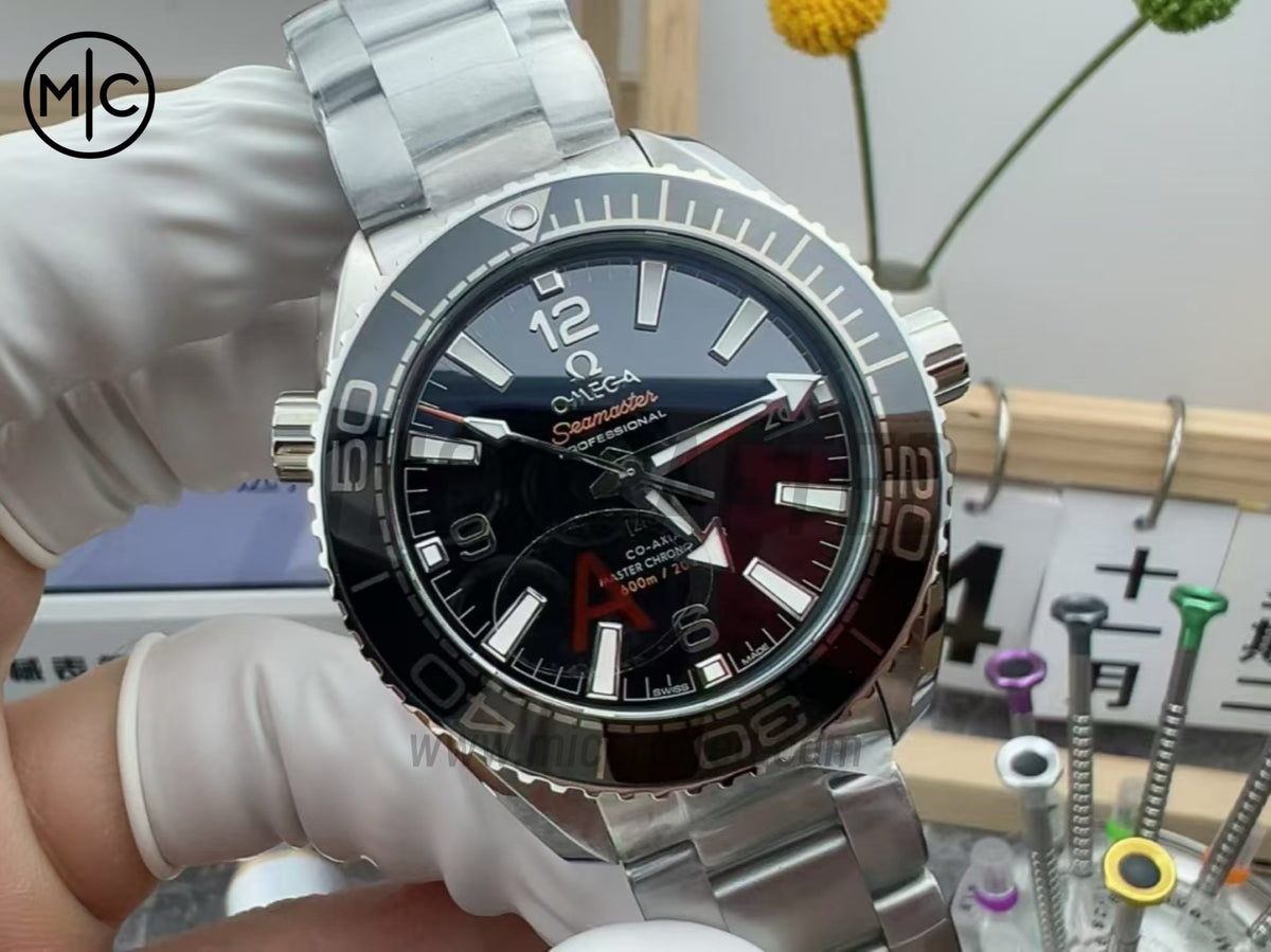 Planet Ocean 600M 39.5mm SS Black Dial Black Bezel on SS Bracelet – Premium Edition