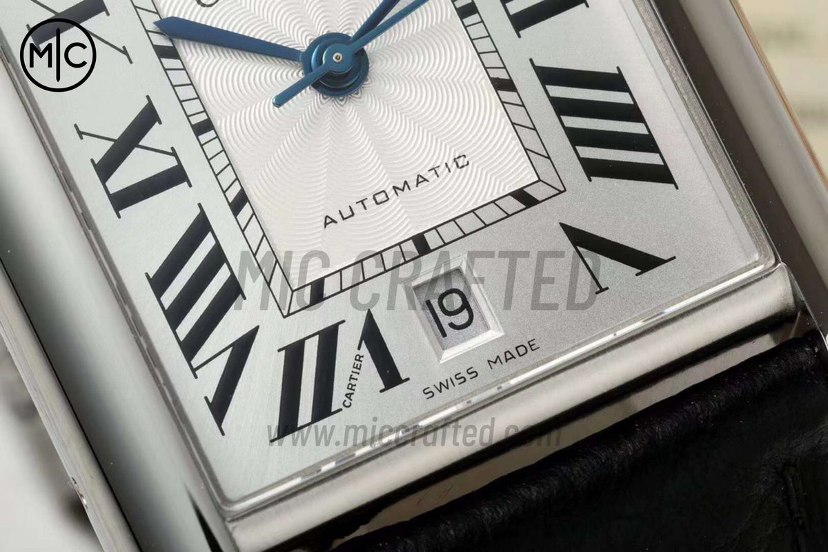 Tank Solo 41mm Silver Dial on Black Leather Strap – Premium Edition