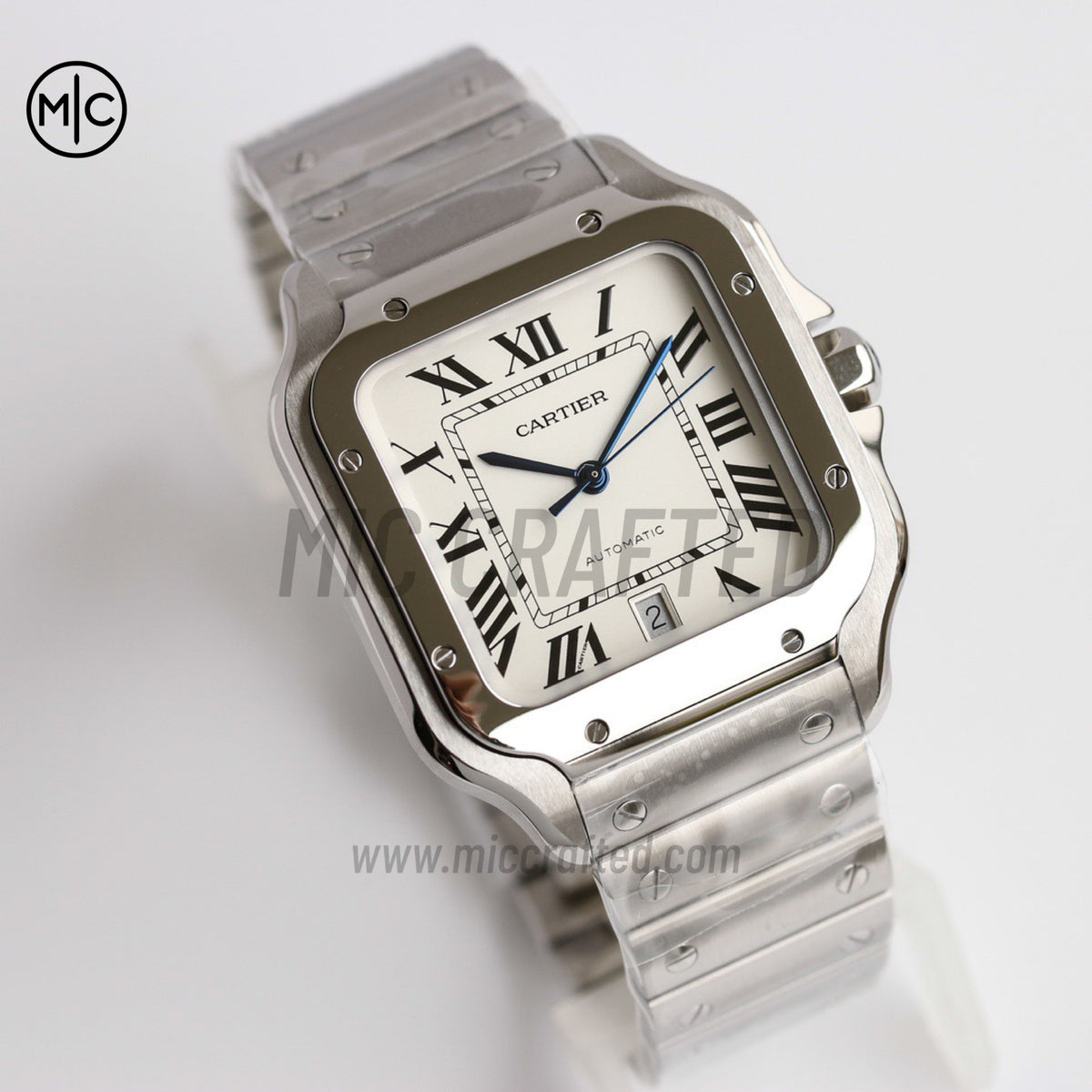 Santos De Cartier 40mm 白色錶盤配 SS SmartLinks 錶鏈 - 尊享版