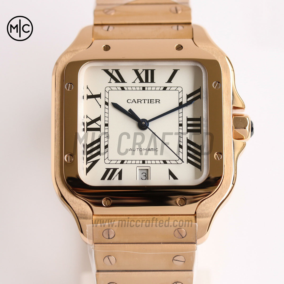 Santos De Cartier 40mm 白色錶盤配 RG SmartLinks 錶鏈 - 尊享版