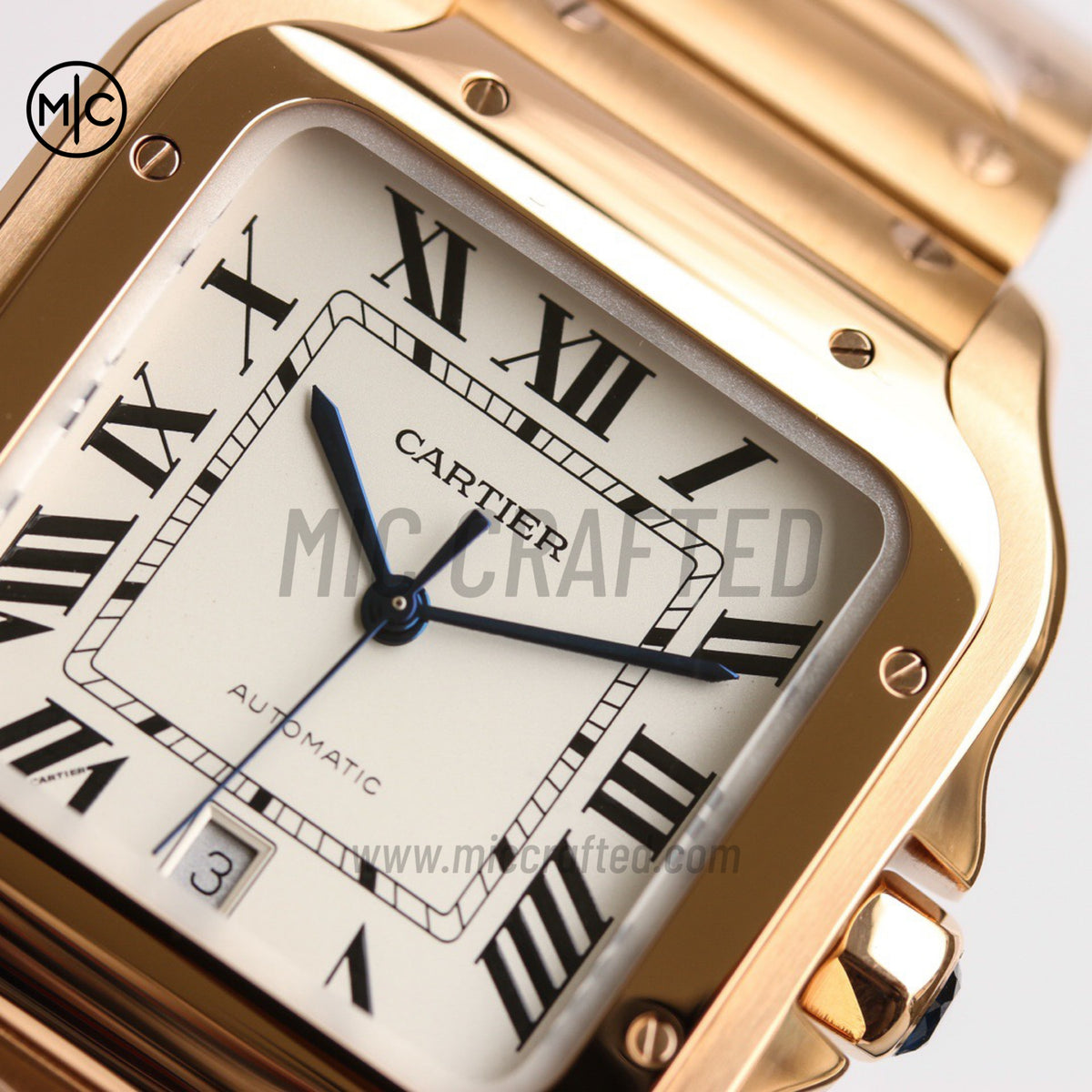 Santos De Cartier 40mm 白色錶盤配 RG SmartLinks 錶鏈 - 尊享版
