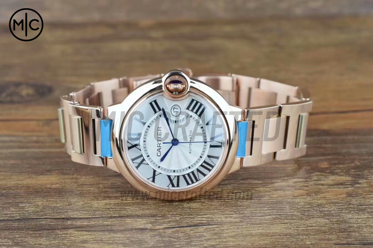 Ballon Bleu 42mm RG 白色紋理錶盤配 RG 錶鏈 - 尊享版