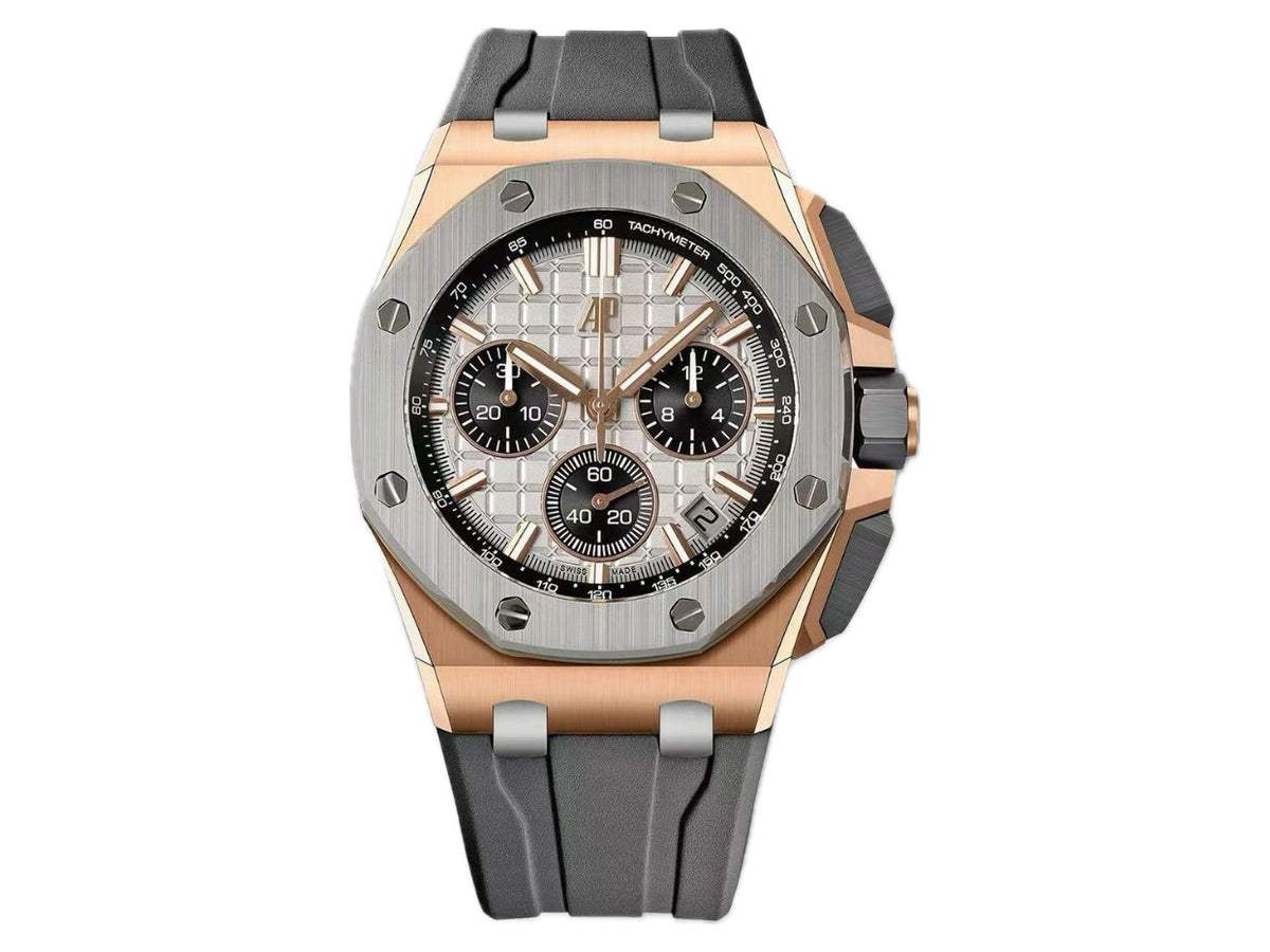 Royal Oak Offshore 43mm 26420OI RG Titanium Bezel Gray/Black Dial on Gray Rubber Strap – Premium Edition