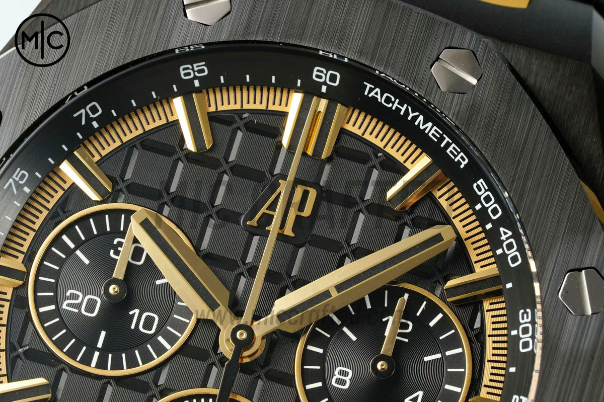 Royal Oak Offshore 43mm 26420 黑色陶瓷黑色/YG 錶盤配黑色橡膠錶帶 - 尊貴版
