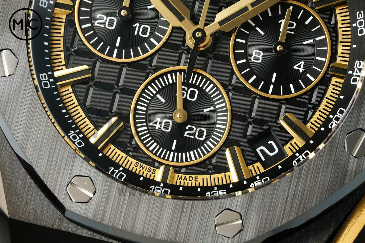 Royal Oak Offshore 43mm 26420 黑色陶瓷黑色/YG 錶盤配黑色橡膠錶帶 - 尊貴版